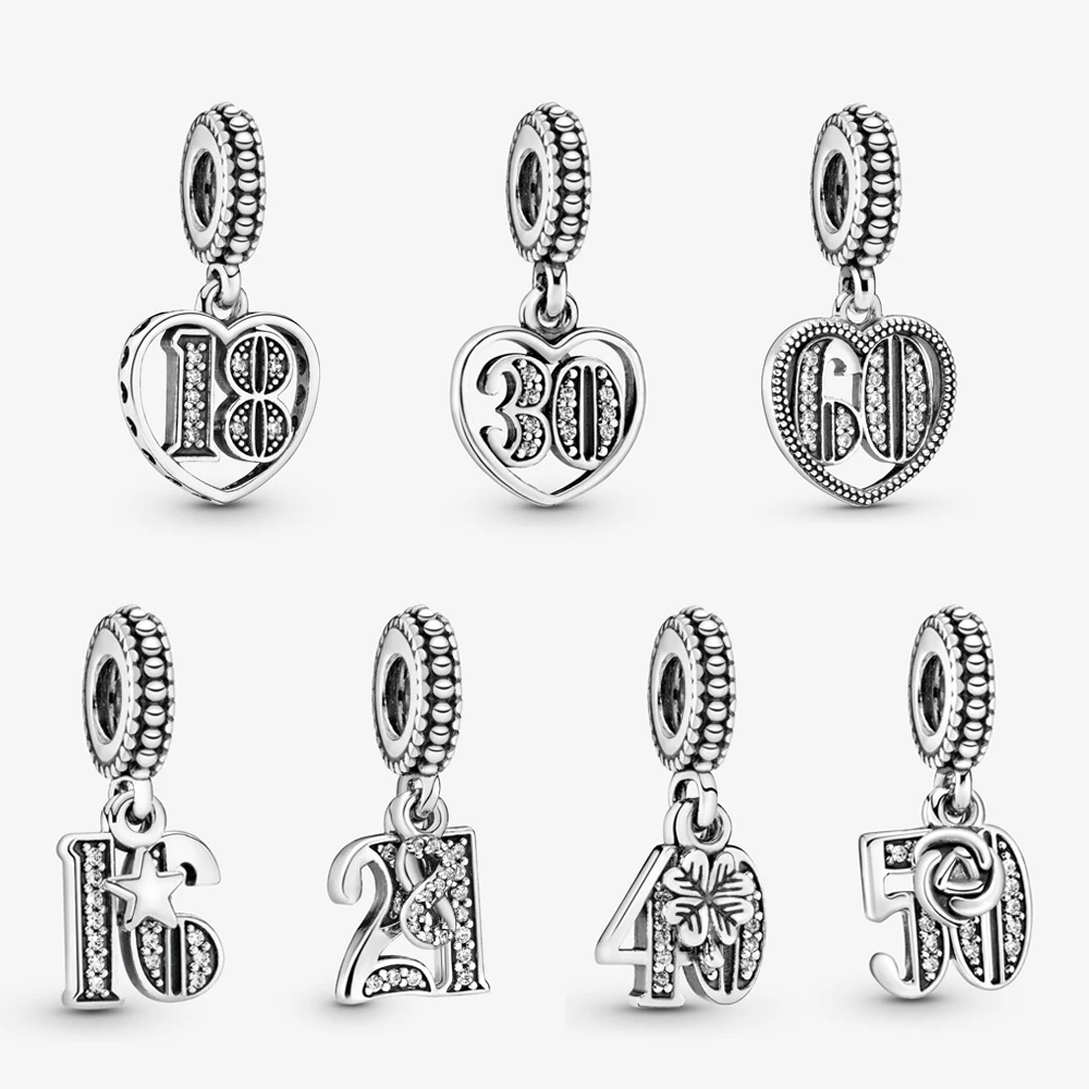 Original 925 Sterling Silber Charme 18 60 Feier Anhänger Charms Perlen Fit Pandora Armbänder Halsketten Diy Schmuck Für Frauen