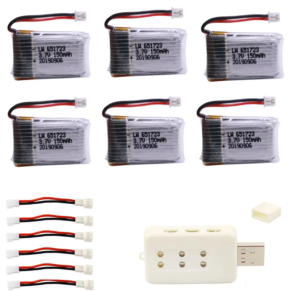 

3.7V 150mAh Lipo Battery For H20 Syma M67 U839 S8 RC Quadcopter Spares Parts RC Drone Accessories ForH20 battery and USB Charge