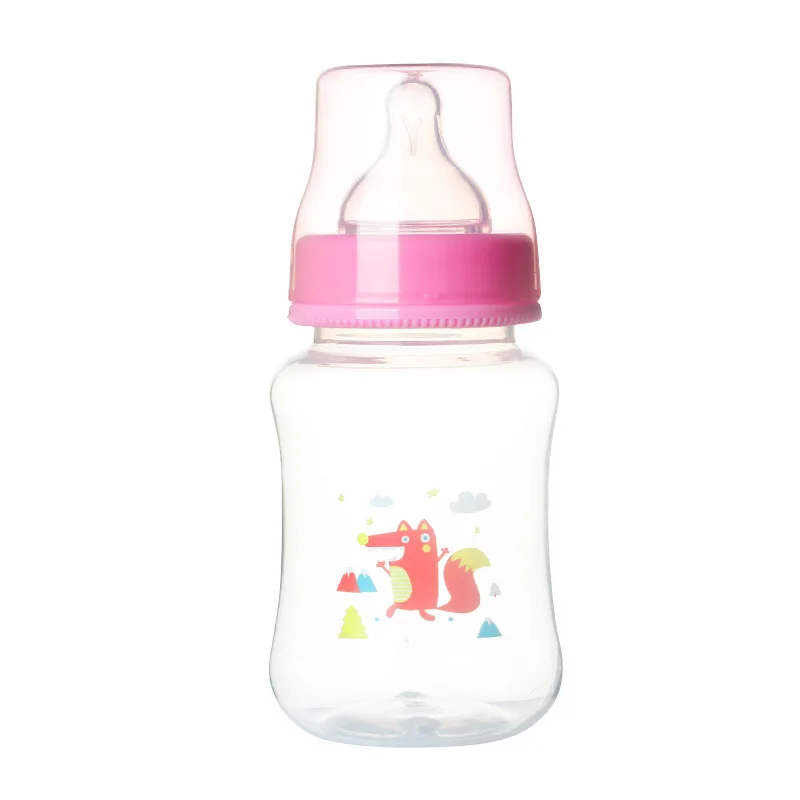 150/250/320ml bebê recém-nascido mamilo mamilo garrafa de silicone chupeta leite água alimentação padrão aleatório