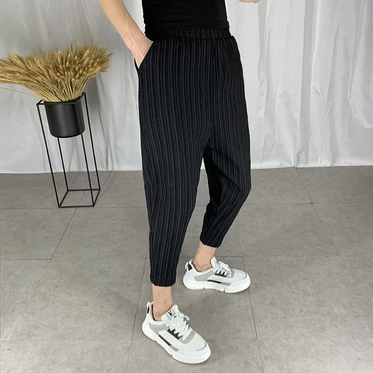 HOT SELLING  fold Summer harem pants slippery thin Casual cropped trousers IN STOCK