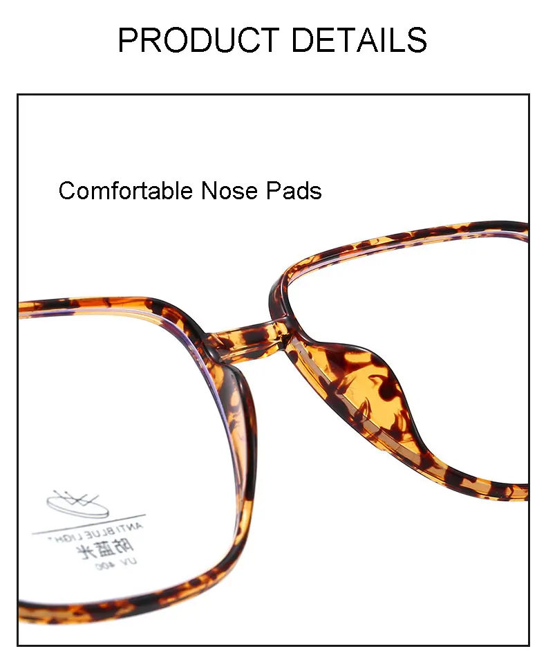 Kunststoff-Brillengestell, großes Rahmen-Design, Vollrandbrille mit Federscharnieren, Anti-Blue-Ray-Brille, Neuankömmling, Unisex – Detail 15