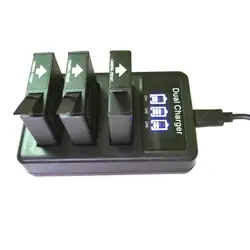New SJCAM 3 way USB 3 Slots Battery Charger LCD Dugl Charger For Sj6 Legend/Sj7 Star/Sj8 Pro Plus Air Action Camera Accessories