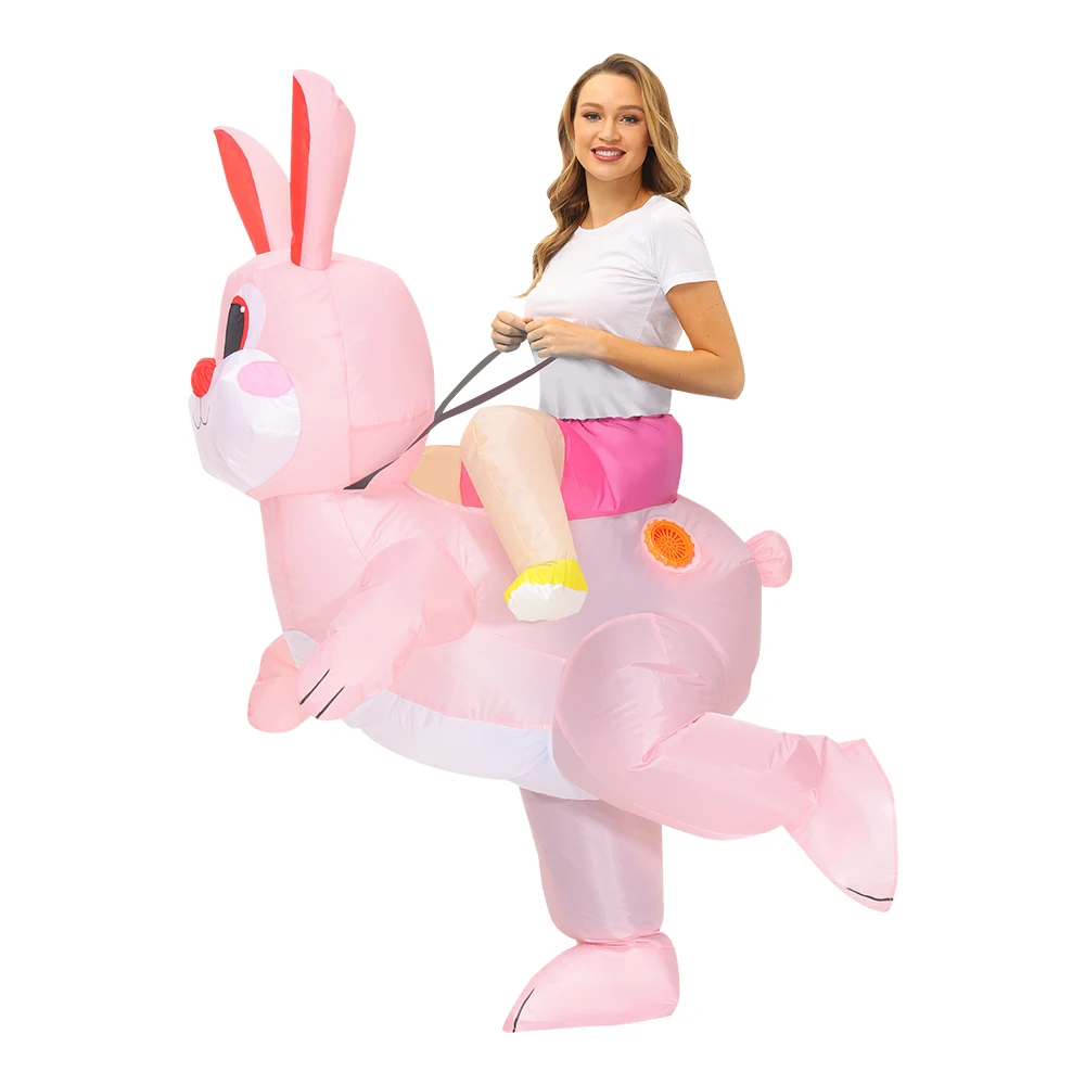 New Adult Kids Bunny RabbitAnime Inflatable Costumes Easter Cosplay Costume Halloween Purim Party Role Play Disfraz
