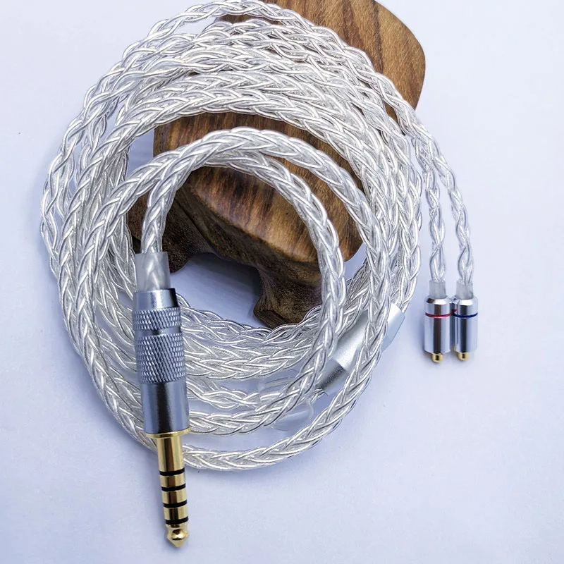 Cabo de substituição 1.2m diy, cabo de prata atualizado 8 núcleos para reparo diy hifi mmcx