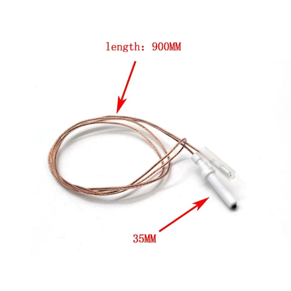 Gas Cooker Range Stove Spare Parts Igniter Electrode Spark Plug 900mm Ignition Cable Cooker Ignition Pin Wire Ceramic 35mm 2PCS