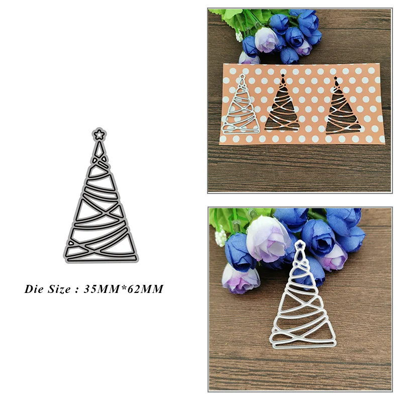 

Christmas Triangle Frame Metal Cutting Dies for DIY Scrapbook Album Paper Card Decoration Crafts Embossing 2021 New Dies