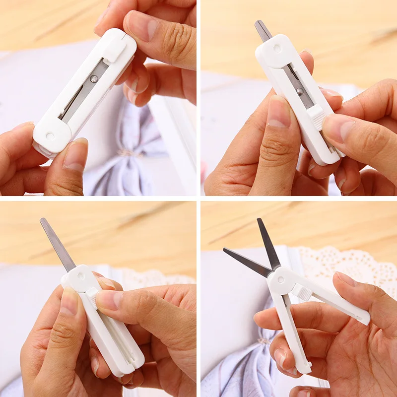 ديلي اللون الفولاذ المقاوم للصدأ مقص صغير قابل للطي مدرسة مكتب التموين المنزل المقصات الطفل طالب الة قطع الورق القرطاسية هدية