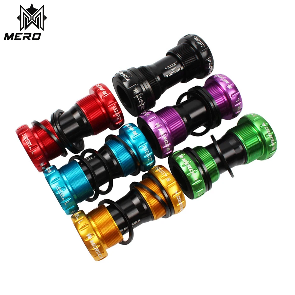 

MEROCA Bicycle bottom brackets BB68/73mm Colored hollow shaft threaded screw-in bottom bracket bycicle parts