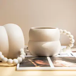 Creative Ceramic Coffee Cup With Ball Series Handle Personalized Porcelain Cups Cute Mugs Suitable Birthday Gifts Drinkware