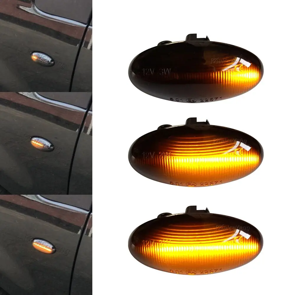 2 pieces For Toyota Aygo Fiat Scudo Dynamic Led Turn Signal Side Marker Lights Sequential Blinker Lamps