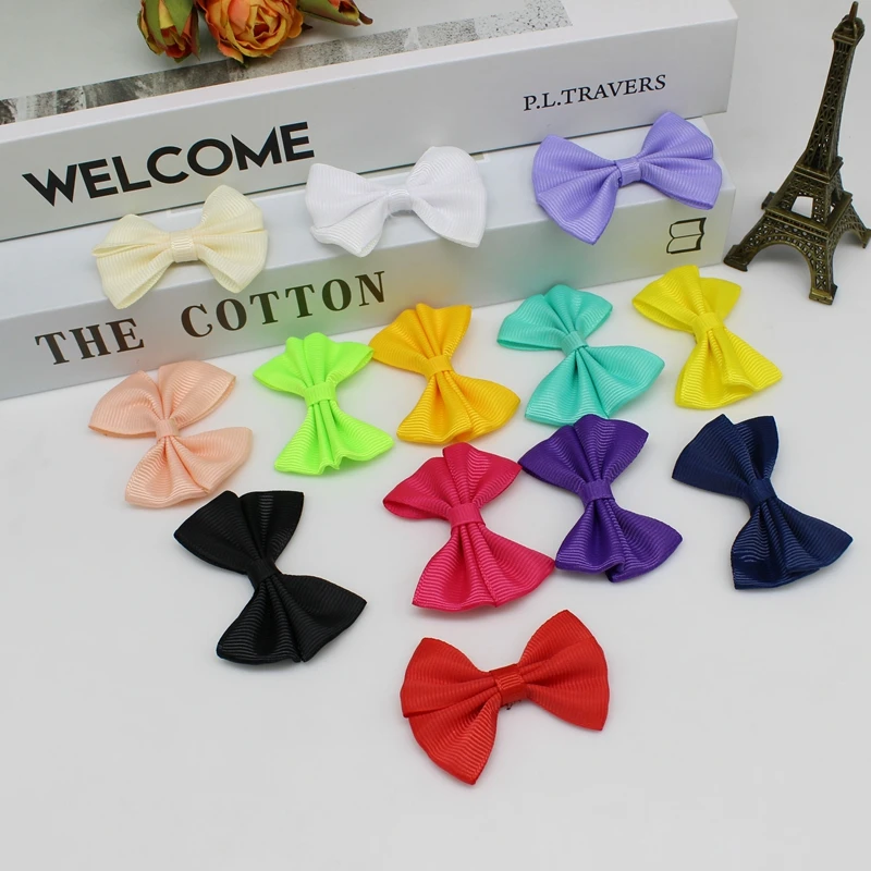 10/20Pcs 5cm Satin Ribbon Bow Tie Ribbon Flower Patches for DIY Headwear Bowknot Hair Clips Wedding Decoration Tie