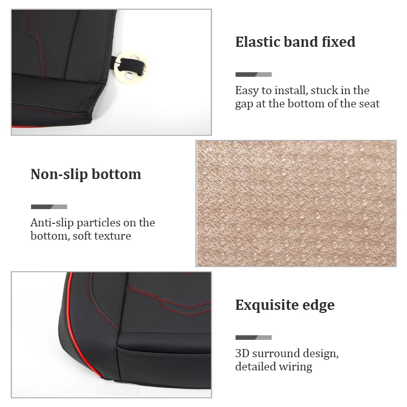 Luxury Car Seat Cover PU Leather Seat Cushion Covers Universal Auto Interior Protection Pad Mat Four Season Car Accessories