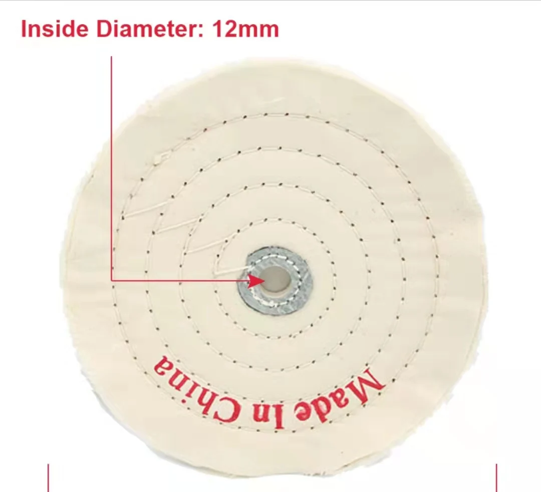 Roda de polimento de pano branco, 8 polegadas, 12 polegadas, para madeira, metal, joias, espelho, moedor, ferramenta abrasiva, 1 peça