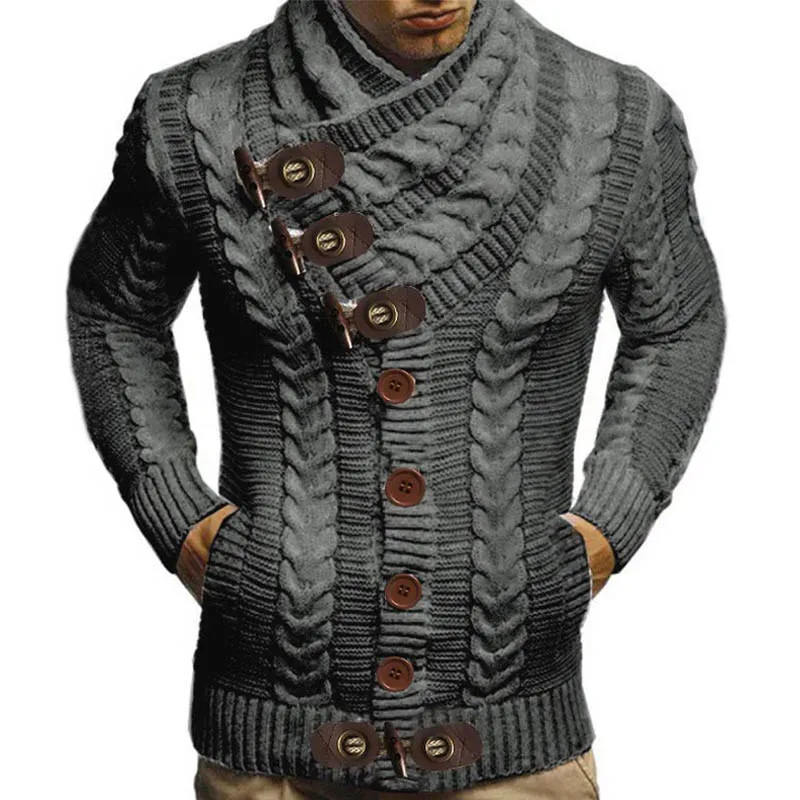 Herbst Winter Rollkragenpullover Männer 2025, Neue Casual Solide Strickjacke Männer Volle Hülse Dünne Herren Übergroßen Pullover Mantel männer