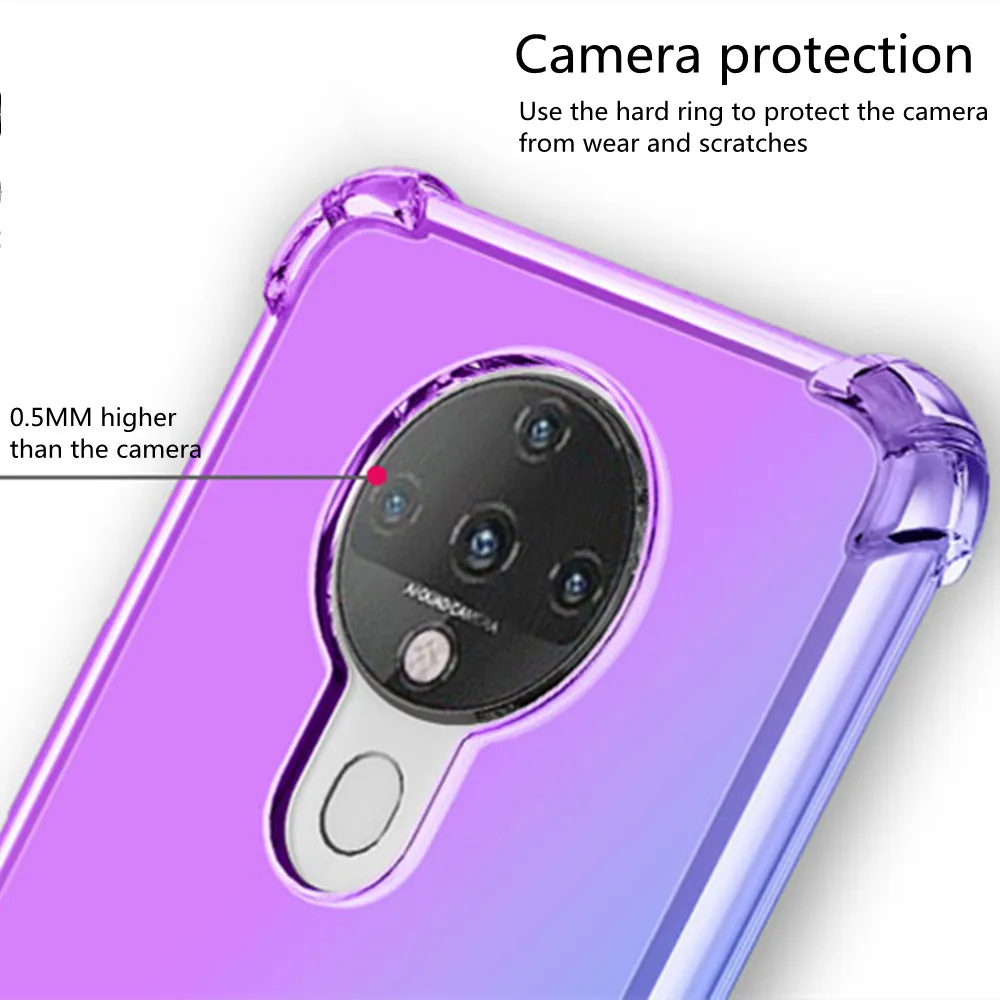 Transparent Rainbow Gradient Phone Case For Techno Spark 6 Go 5 4 Case Airab Shockproof Back Cover For Techno Camon 12 15 Capa