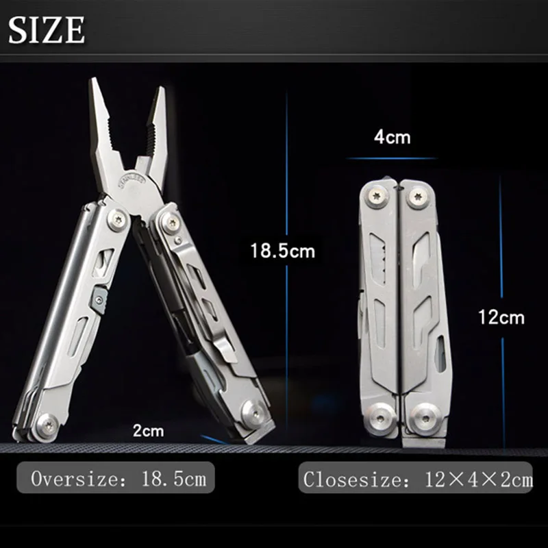 Multitool Folding Pliers High quality stainless Steel Pliers Tweezers scissors knife Camping Outdoor Hiking quipment New