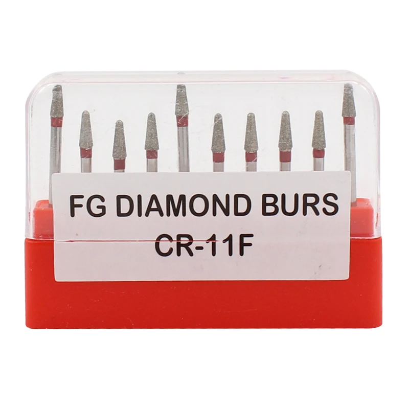 10Pcs/Pack Dental Diamond FG High Speed Burs Drills For Polishing Smoothing Teeth Polishers Dia.1.6mm Dentist Lab Materials