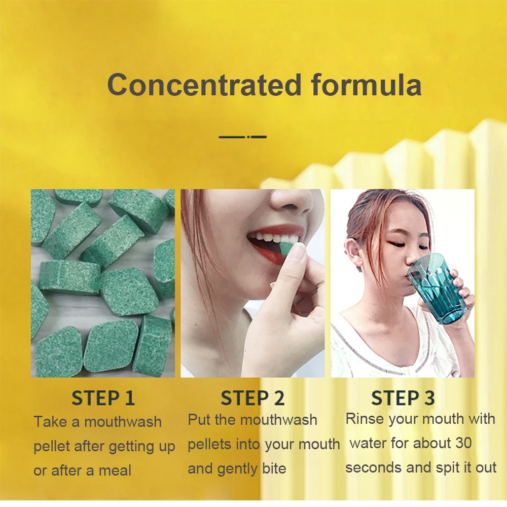 Portable Toothpaste Tablets Mouthwash Fresh Breath Particles Teeth Whitening Remove Smoke Stains Travel Breath Fresh Mouth Wash