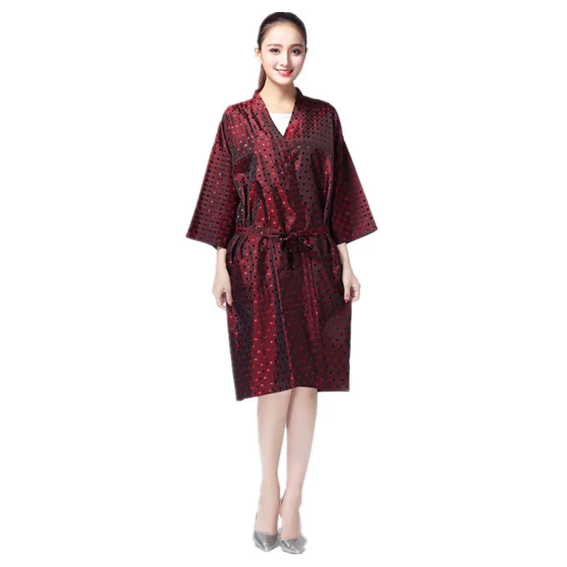 

Salon Professional Hairdressing Kimono,Fashion Hair Clothes Hairdressing Overalls Beauty SPA Barber Guest Bathrobe Wai Cloth