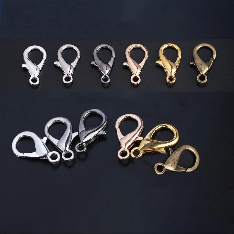 50 teile/los 10 12 14 16mm Gold Legierung Armband Karabiner Haken Für DIY Halskette Kette Stecker Schmuck Finden liefert – Detail 26
