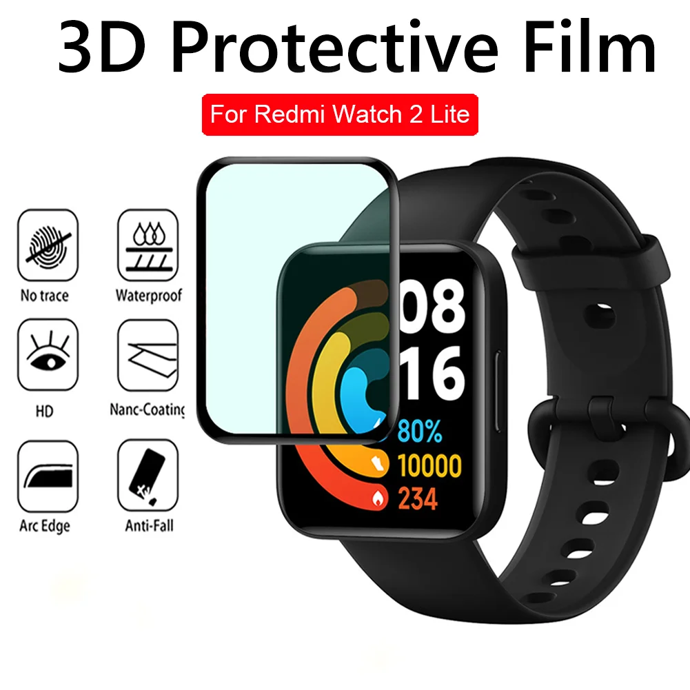 3D Curved Edge For Redmi Watch 2 Lite Full Cover Screen Protector Film For Xiaomi Redmi Wath 2 Lite Smart Watch Protective Films