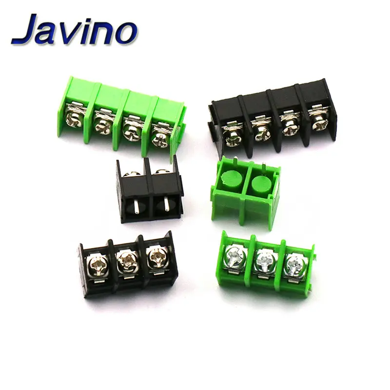 10PCS/lot 7.62 mm KF7.62 - 2P 3P 4P MG 762 - 2 3 4 Pin Can be spliced Screw Terminal Block Connector Black Green 7.62mm Pitch