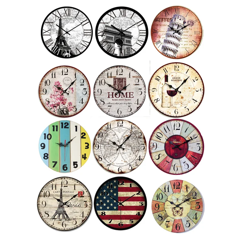 2 pcs/lot Vintage Wall Clock    Cosas Kawaii Uncut Stickers Scrapbooking Stationery Washi Tape Set School Supplies