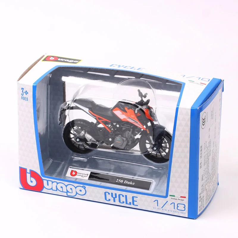 Bburago масштаб 1:18 маленький KTM 250 Duke 790 уличный велосипед 990 Supermoto 1190 RC8 мотоциклетные Литые и игрушечные автомобили миниатюры Moto