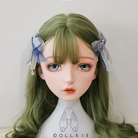 (DOLLKII-E) Top Quality Handmade Female Girl Resin Half Head Cosplay Japanese Role Play BJD Kigurumi Mask Crossdresser Doll Mask