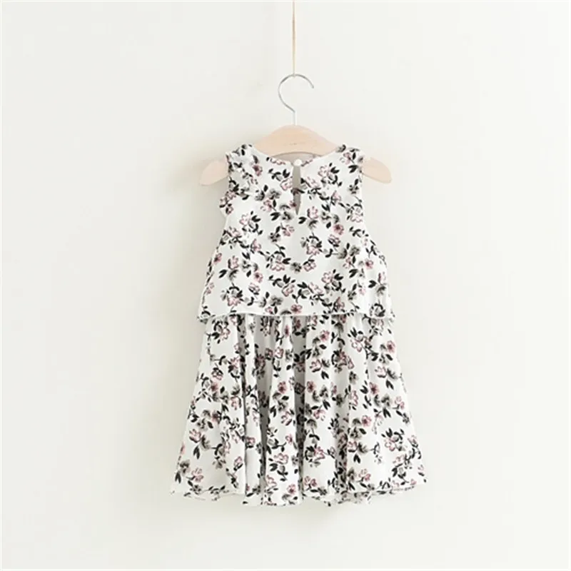 Lawadka 2-6Y Summer Kids Print Dresses Hat Chiffon Sleeveless Princess Floral Dress for Girls Beach Children's Clothing 2024 New