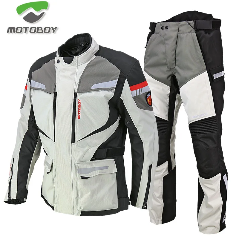 

Warm Waterproof MOTOBOY motorcycle Jacket pants winter motorbike jersey suit men's with CE Protectors motocross Rally Suit