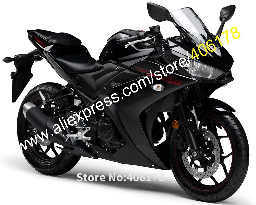 Sportbike Body Kit For Yamaha R25 R 25 15 16 17 R3 R 3 2015 2016 2017 Black Bodyworks Motorcycle Fairing (Injection Molding)