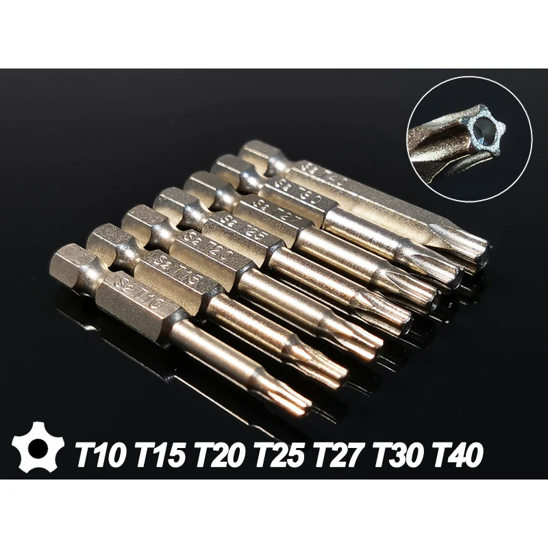 7Pcs Set STAR/TORX Screwdriver Drill Bits 5-pointed Screw Driver Bits Magnetic 1/4\