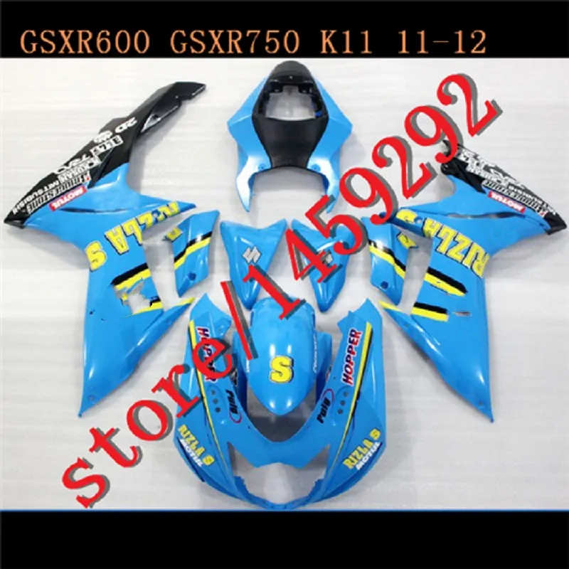 

Fit Blue black For A mlod GSXR600 2011 2012 GSXR750 2011 2012 GSX R600 GSXR750 11 12 K11 Fairing Set Plastic Kit