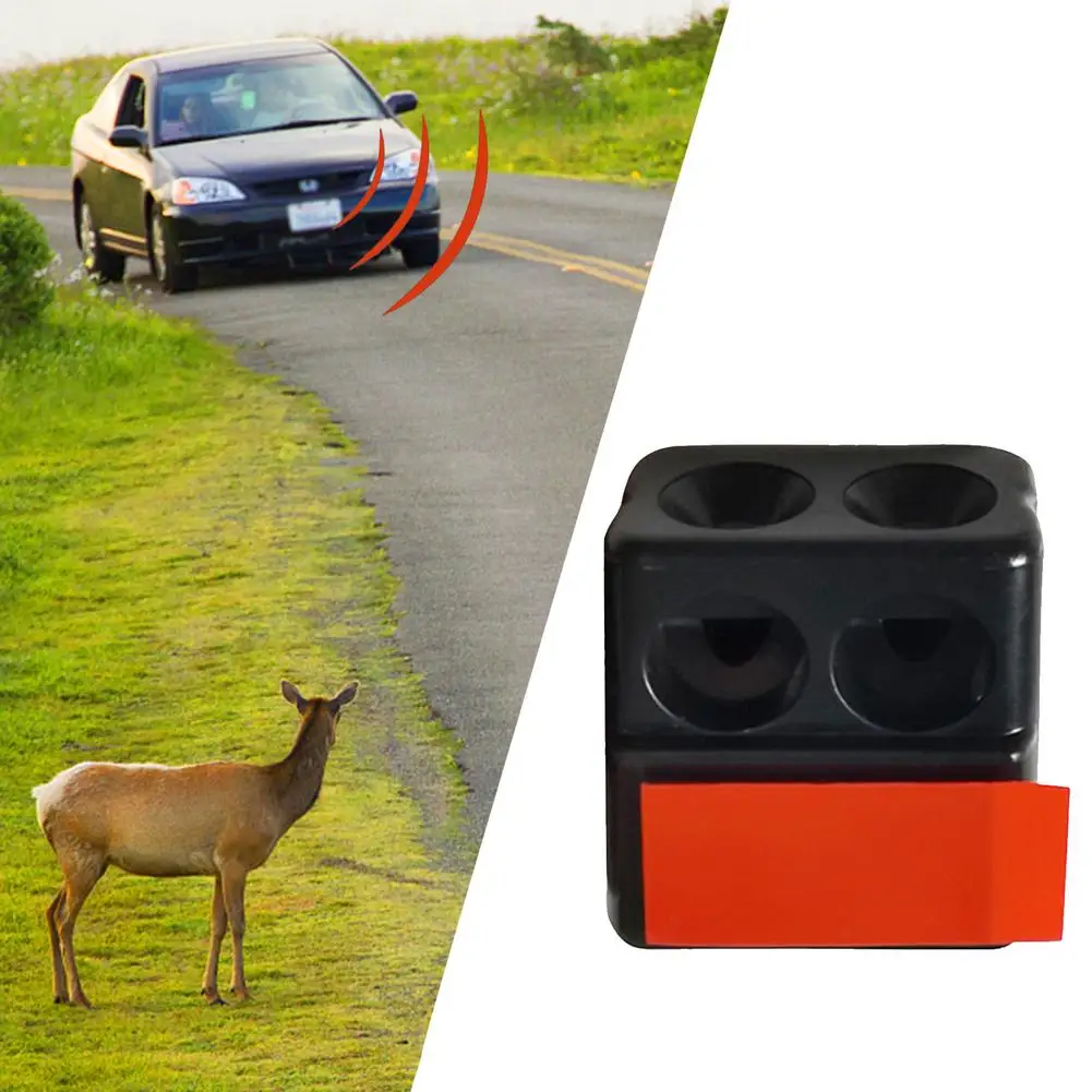 2PCS Ultrasonic Whistles Safety Sound Alarm Black Car Deer Animal Alert Warning Holed Ultrasonic Warning Device Car Accessories