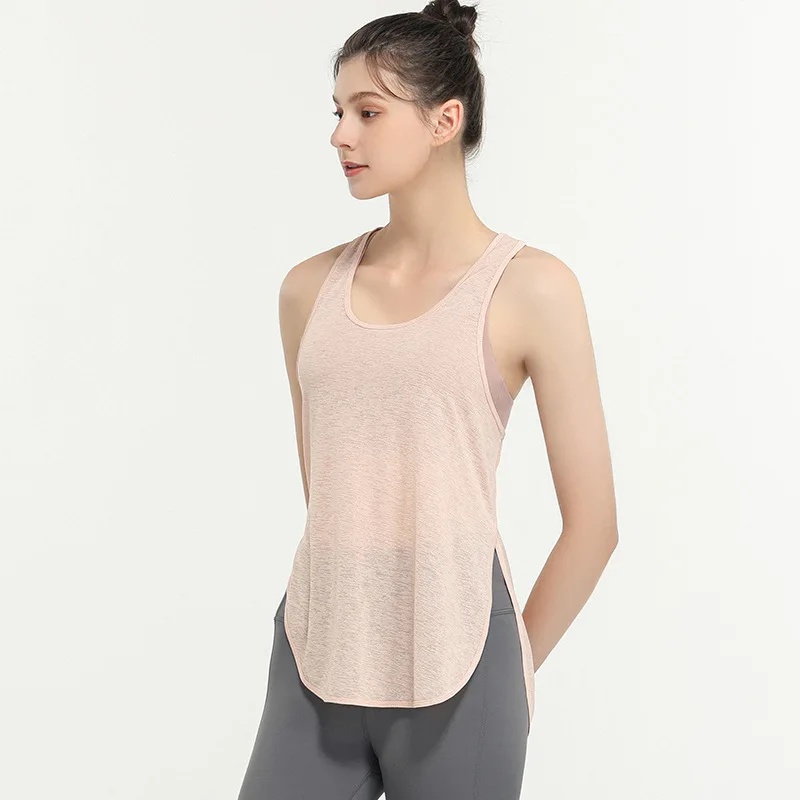 Women Sport Vest Thin Loose Yoga Shirts Running Fitness Sleeveless T-shirt Quick Dry Solid Tank Top Girls Gym Workout Tee Blouse