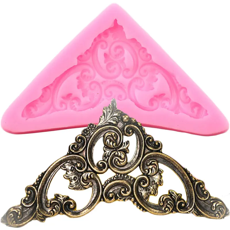 3D Craft Baroque Scroll Relief Silicone Mold DIY Leaves Cake Decorating Tools Fondant Chocolate Candy Mould Cupcake Baking Molds