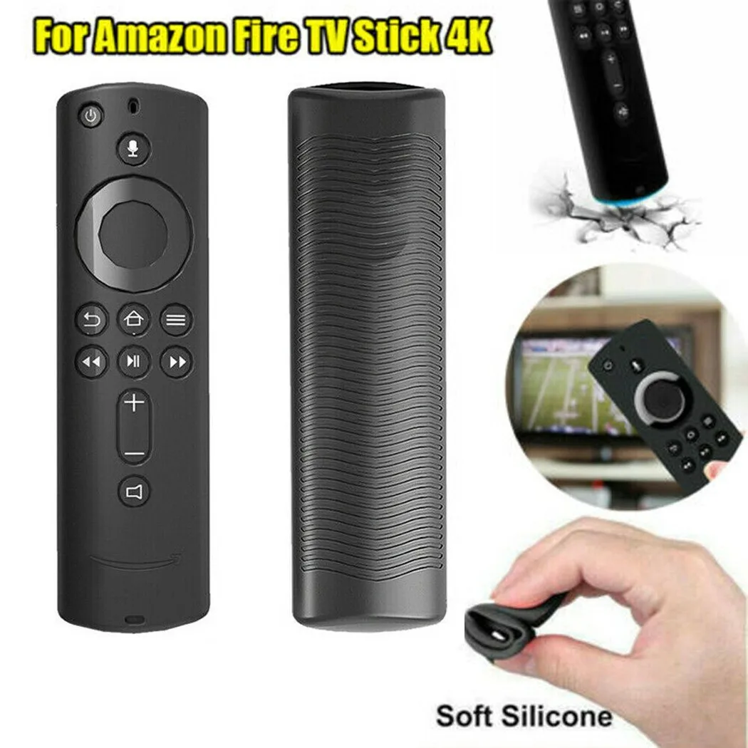 Silicone Voice Remote Control Box Cover For Amazon Fire TV Stick 4K Shockproof Anti-Slip Remote Protector