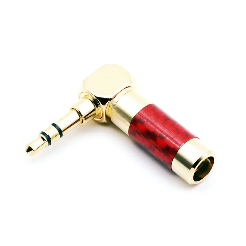 3.5mm Jack 3 Pole Plug Right Angle Earphone Plug Audio Jack DIY HiFi Headphone 90Degree Adapter Gold Plated Solder For 6mm Cable