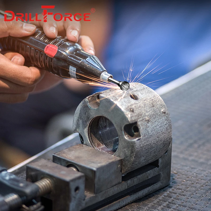 Drillforce 1PC D/DX Type Tungsten Carbide Rotary File Point Burr Die Grinder Abrasive Tools Drill Milling Metal Wood Carving Bit — 2