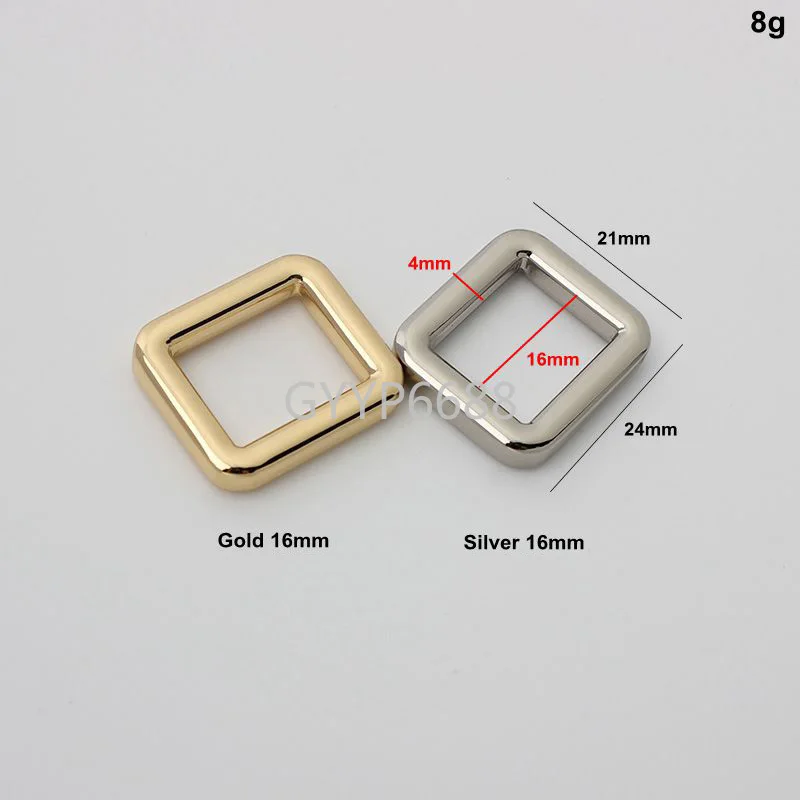 30pcs 5 sizes 6 colors 16 20 26 32 38mm inner die casting close square buckles for handbag round edge rectangle buckle bag parts