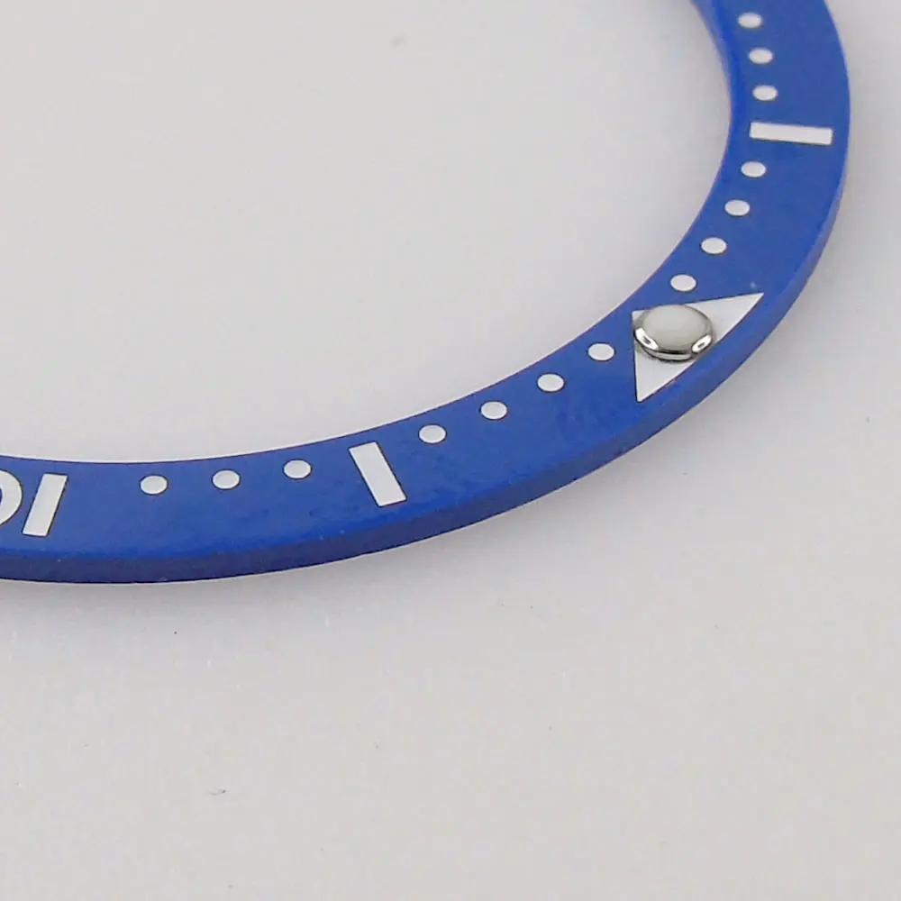 Inserto de anillo biselado de reloj de cerámica plana de 38mm para movimiento SKXOO7, piezas de reloj de pulsera de Color negro/azul/verde