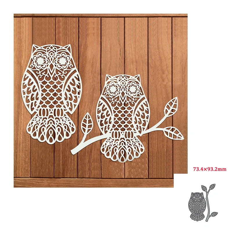 Cute Owl and Foliage Metal Cutting Dies for Diy Scrapbook Cutting Die Paper Cards Embossed Decorative Craft Die Cut New Arrival