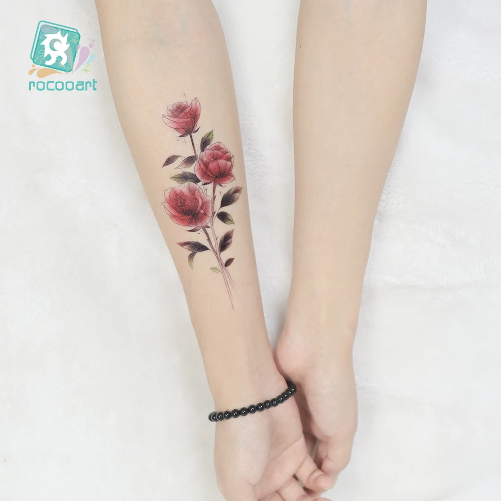 3D Wasserdicht Sexy Blumen Körper Kunst Für Bein Arm Gefälschte Tattoo Kits Neueste Temporäre Tattoos für Frauen Mädchen