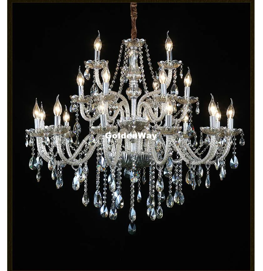 Modern K9 Crystal Cognac Chandeliers 21arms D100cm H85cm Hotel Foyer Bedroom Kitchen Island Cristal Chandelier Tiffany Pendants