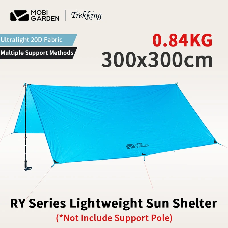 Imagem -02 - Mobi Jardim-nylon Camping Sun Shelter Tenda Ultraleve Portátil Pára-sol ao ar Livre Multi-pessoa Luz Piquenique ry 20d 084 kg Pu3000 mm