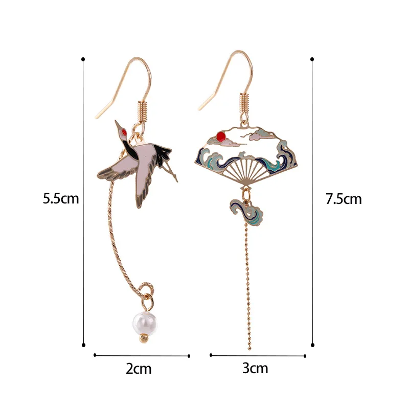 Koreanische neue süße geometrische Tropfenohrringe für Frauen, niedliche Katze, Kaninchen, Stern, Mond, asymmetrische baumelnde Ohrringe, Geschenk für Schmuck. – Detail 9