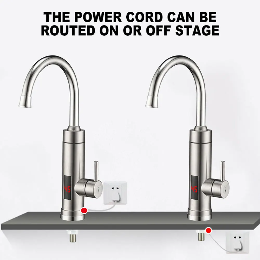 Not Permeable Steel Electric Hot Water Faucet Instant Hot Tap Water Heating Fast Kitchen Household Water Heater