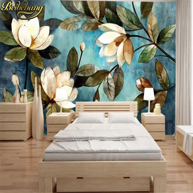 beibehang Custom Wallpaper Floral Pastoral Rose Mural Living Room TV Background Wall Painting Papel De Parede bedroom decor