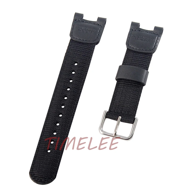 Nylon Watchband Women Men Black Sport Diving Watch Band Strap With Stainless Steel For SGW-100  Samrt  Watch